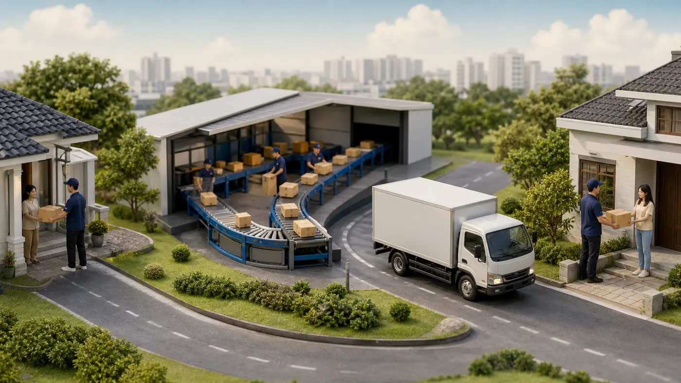 các công đoạn xử lý bưu kiện