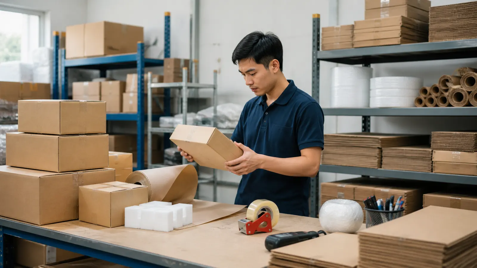 Khu vực đóng gói và bảo quản hàng hóa